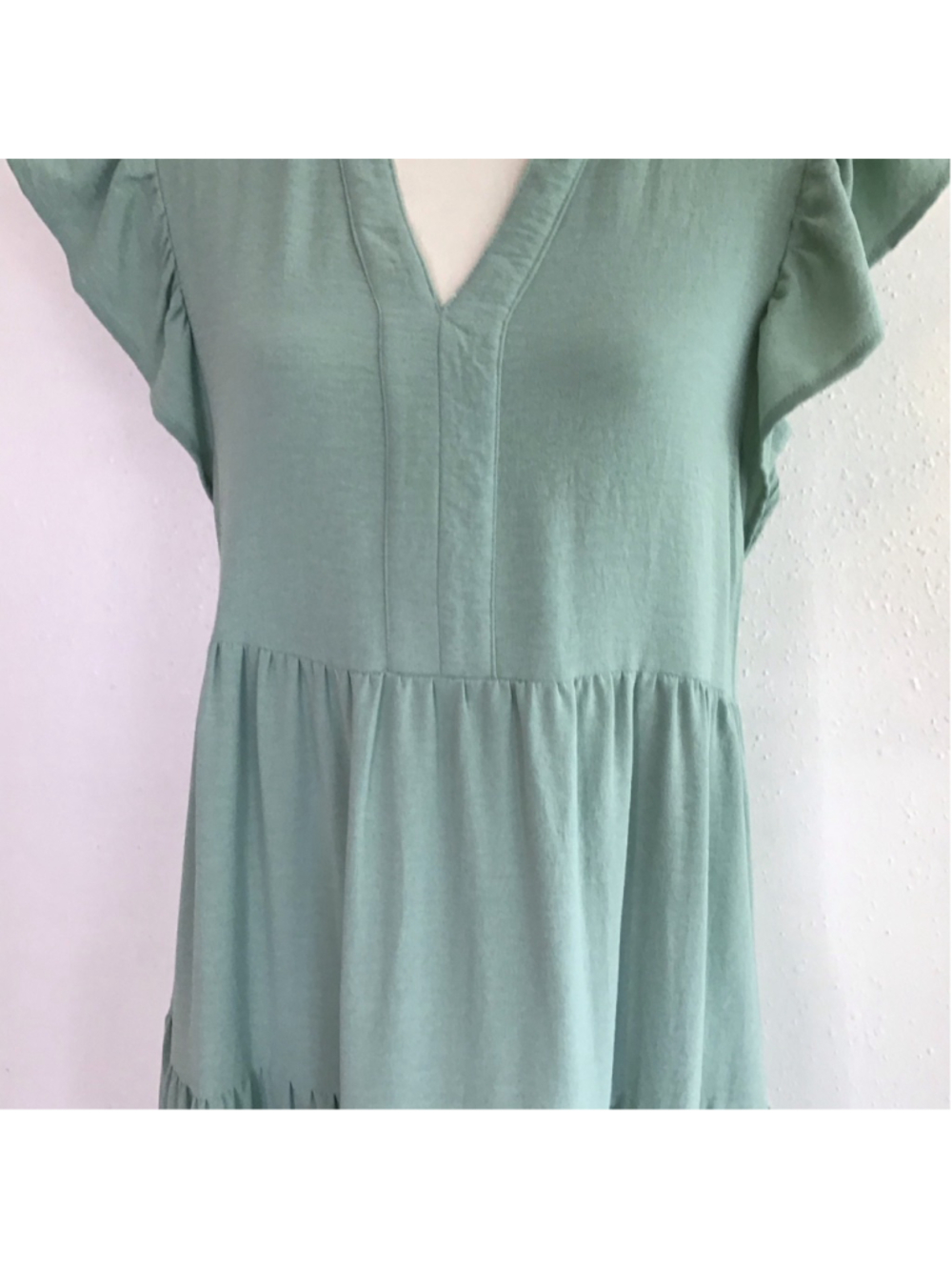 RolyPoly Women Sassy Sage Green Tiered Midi SunDress S - Picture 5 of 11